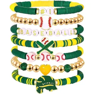 Day Baseball Bracelets for Women : Stackable Collegiate Friendship  Stretch Bracelets - Unisex Baseball Accessories