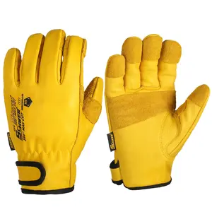 Schwer ANSI A9 Cut Resistant Leather Work Gloves, PM3401 Cut Proof Gloves, Reinforced Fingertips & Palm Cowhide Work Gloves for Construction, Welding, Metalwork, Woodwork & Outdoor Gardening Work