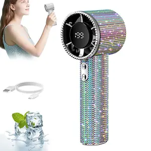 Handheld Fan Extreme Cooling Output, Metal Body, Digital Display, Fast Charging, Portable Outdoor Travel Fan, Unisex Gift, Usb Rechargeable Fan, Rechargeable Personal Fan