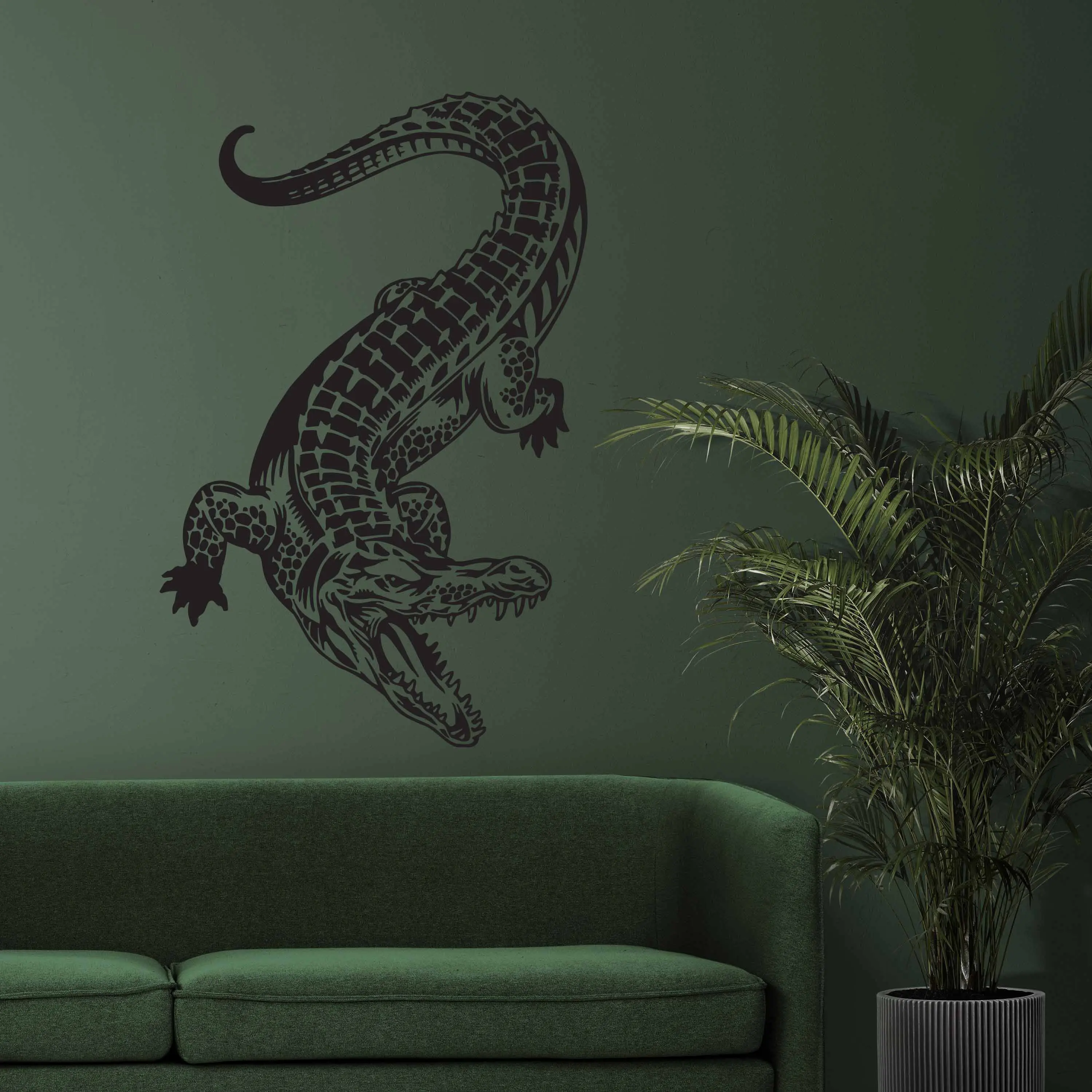 Alligator Wall Decal - Crocodile Vinyl Wall Sticker - Gator Kids Room Decal n009 Decor Decorative Window Smooth