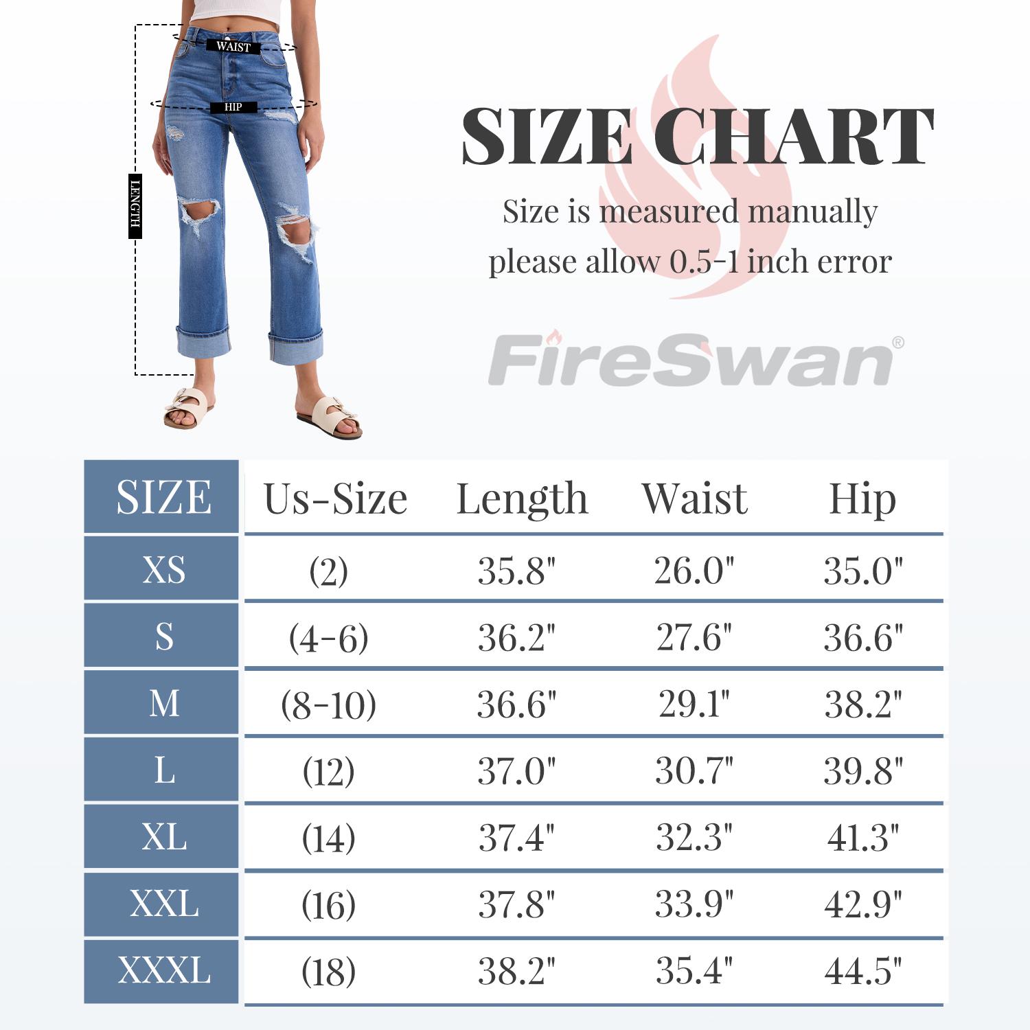 FireSwan 2026 New Vintage-Washed Women's Jeans Ripped and Frayed Design Slightly Flared Slim Fit Spring/Summer/Fall Three-Season Jeans