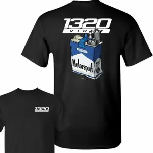 1320 T-Shirt Top Menswear Black Tee with Motorsport Design for Men Streetwear Tshirt 1320 Motorsport Logo Crewneck Tropical