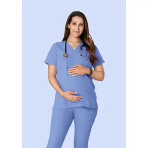 Maternity One Pocket Top Coastline Blue