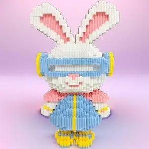 Rabbit Shaped Building Blocks Toy, 5033pcs/set Creative Model Blocks Building Toy, Educational STEM Building Blocks Toys Set for Kids & Adults, Building Block Sets