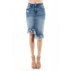ASYMMETRIC DENIM SKIRT