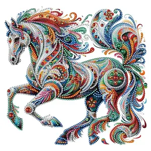 Horse Pattern Irregular Shaped Diamond Art Painting Kit without Frame, DIY 5D Diamond Arts Painting Kit, Wall Art Decor for Home