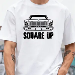 Square Up Square Body King of Trucks T-Shirt, 100% Truck T-Shirts for Men Women, 180G, Round Neck, Black, Size S-XXXL, Ideal for Casual Sportswear, Men'S Tshirts Paris, Comfortable Tee Gra.Png