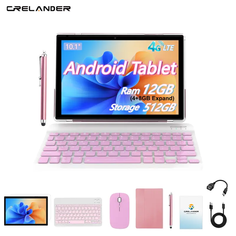 Crelander W30 10.1 Inch Android 15 Tablet PC 12GB+128GB 13MP