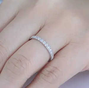 2mm .925 Sterling Silver Eternity Wedding Band CZ Engagement Ring 2.5-15 SR1348A