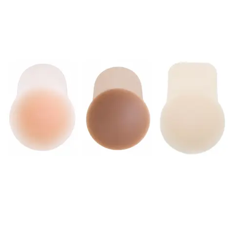 Women's 2 Pairs Silicone Nipple Covers - Adhesive Push-Up Bra Inserts, Strapless Snug Cup Design Bras, Ultra-Thin Backless Sticky Pads, Heart-Shaped Vents, Breathable, Added Lift for Camisoles, Formal Gowns