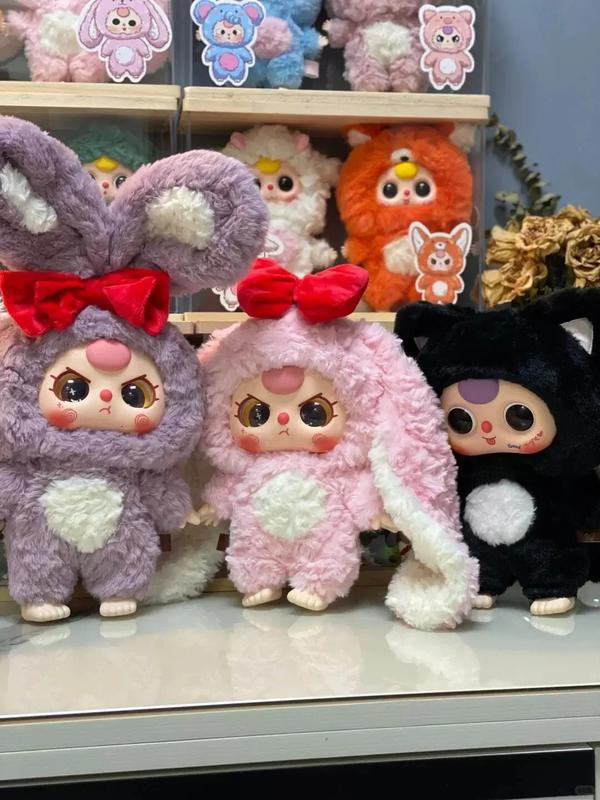 Baby Three 400% Scale V1 Baby Blind Box | 12+1+2 Hidden Styles | Ultra-Soft Cuddly Heart-Themed | Collector's Gift for Adults & Kids (Display/Play)