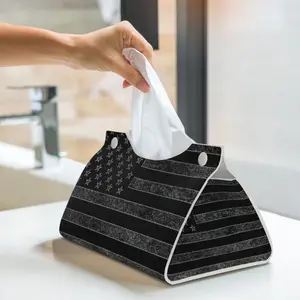1pcs Black American Flag PU leather tissue box cover, rectangular tissue box cover, tissue box holder, imitation leather rectangular tissue box cover, bathroom tissue holder, car tissue holder for bathroom, car, bedroom, hotel, office