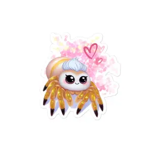 Mx Cosmophasis Gold; cute Cottagecore spider sticker