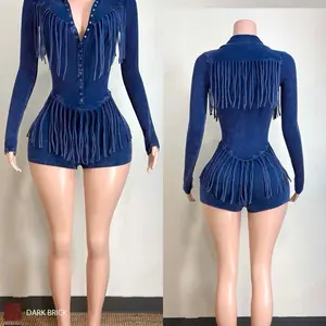 Dark Brick Jumper Vaquero with Fringe Detail and Button Front Design for Stylish Outfits