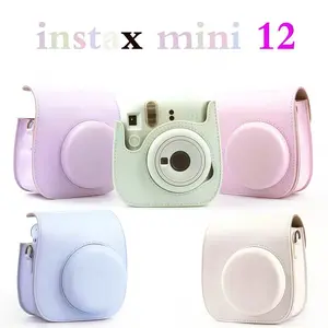 [Fuji instax Mini Series Exclusive] 6-Color Cute Soft PU Leather Camera Case (with Matching Strap) | Precise Fitting with Lens Reserved Area, Scratch-Resistant, Stylish & Portable, Perfect for Instant Camera Enthusiasts