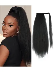 Women's Kinky Straight Long Wig, Yaki Loose Explosion Headtail Ponytail, Natural Look Hair Extension, Synthetic Extensions, Stylish & Comfortable Design, Ponytail Extensions