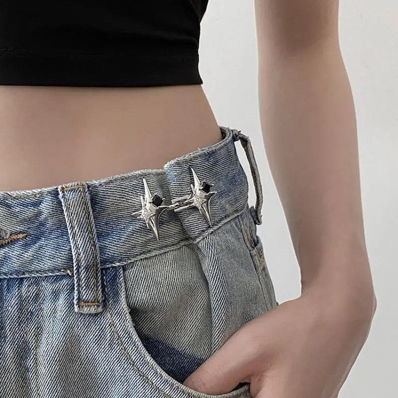 Star Design Waist Buckle, 1 Pair Detachable Waist Jeans Buckle, Fashionable Waist Buckle, Household Sewing Accessories for Women