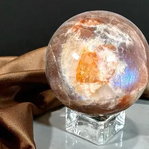 Blue Flash Black Moonstone Sphere | 2.5" Polished Crystal