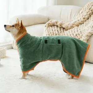 1 Count Cute Pet Bath Robe with Neck Buckle, Quick Drying Pet Bathing Accessories, Dog & Cat Grooming Supplies, Pet Products, Dog Accessories