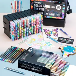 48/216 Colors Acrilic Paintig Gel Pen, 1mm Needle Tip, Rich Color Large Capacity Ink Pens, Art Supplies for DIY, Coloring, Scrapbooking