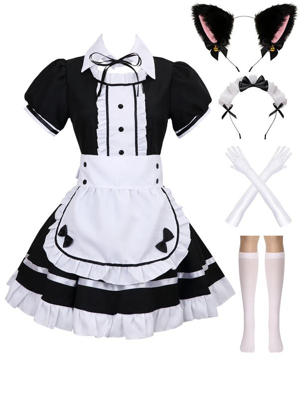 Women's Cosplay French Apron Maid Fancy Dress Costume