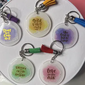 2” round acrylic keychains multiple styles