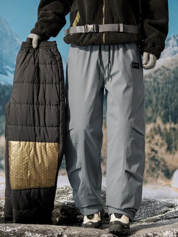 Men's Ultra-Thick Fleece Graphene Heated Winter Ski Pants, Essential Snowboarding Gear, Warm and Comfortable Winter Clothing