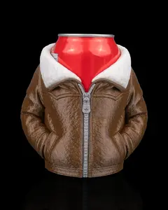 Cozy Can Leather Jacket Holder 3D Printed Soda and Beer Can Cozy Gift
