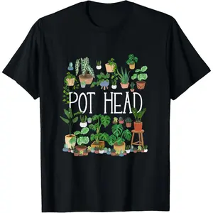 [100% Cotton] Gardening Potted Plant Lover Pot Head Gardener Garden T-Shirt