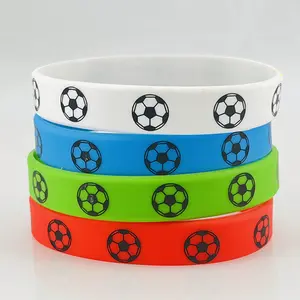 Soccer Silicone Wristband 5 Designs Green Black White Rubber Bracelets for Sport Events Soccer Birthday Party Favors