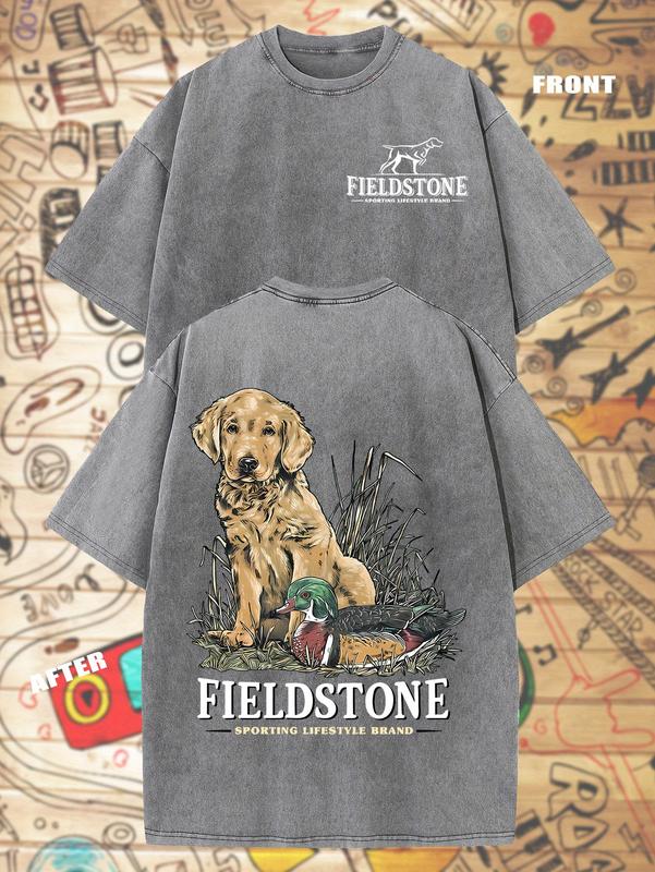 Men's Washed Double-Sided T-Shirt - 