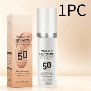 Full Coverage Long Lasting Foundation, Hydrating Flawless Concealer Makeup, Non Cakey Smooth Base Suitable For Mature Skin & All Skin Tones Daily Beauty Wear