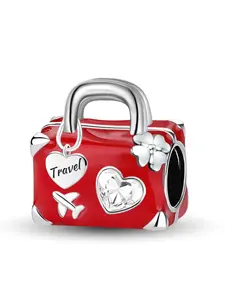 1Pc New Design Red Suitcase Beaded Charm DIY Jewelry Making Kit for Bracelet Creative Craft Materials Holiday Gift Pendant Women Birthday Gift Daily Wear Accessories Beads Charms Accessories Diy Beading Accessories Beads And Accessories