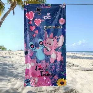 Disney Stitch Beach Towel - Compact Size, Perfect for Beach, Pool, or Outdoor Activities, Features Beloved Character Design, Easy to Carry