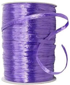 Premium - Pearl Finish Raffia Ribbon --- 1/4in x 100 yards --- Purple Color