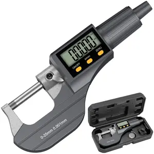 HDLKNAK Digital Outside Micrometer (0-1”/25mm), 0.00005"/0.001mm Precision, Inch/Metric Dual Reading, Machinist Thickness Gauge with Large LCD.