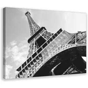 Close-up Detail of The Base of The Eiffel Tower in Paris. Poster Wall Art Print Aesthetics Canvas Painting Kitchen Living Rooms Bedroom Bathrooms Wall Decors 18x12inch(45x30cm) Frame-style