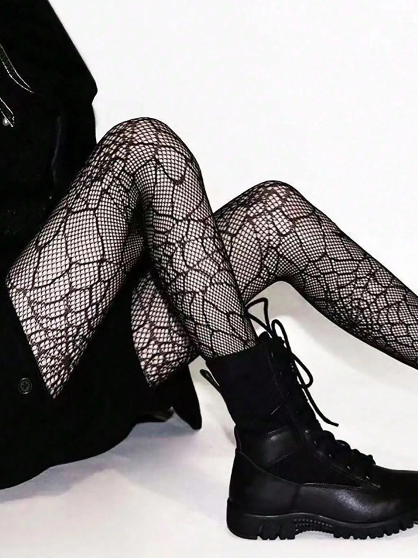 Halloween Spider Web Fishnet Stockings, Women's Sheer Thin Lace Hollow Out Net Socks, Tight Fit Pantyhose, Gothic Dark Style Fashion