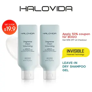 HALOVIDA Leave-in Dry Shampoo Gel, Instant Oil Absorption, Invisible Volume, Long-Lasting Oil Control, 4D Hyaluronic Acid, Silk Protein, Lightweight & Refreshing, Suitable for All Hair Types, 2.28oz, Gentle & Smooth,#SummerVibes #petlovers