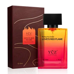 YCZ Love's Red Flame Eau de Parfum Spray 50ml - Spicy Woody Fragrance with Jasmine Heart for Men Long Lasting Scent Ideal Gift