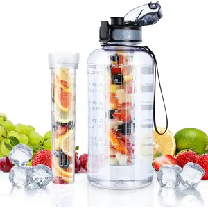 Fruit Infuser Water Bottle - 68 OZ Leakproof Plastic Infusion Bottle With Straw for Gym, Camping, Travel, Outdoor