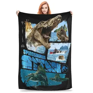 Jurassic Rebirth Three Elements World Blanket  Super Soft Plush Bedding Throws For Child Living Room Flannel Bedspread Bed Cover