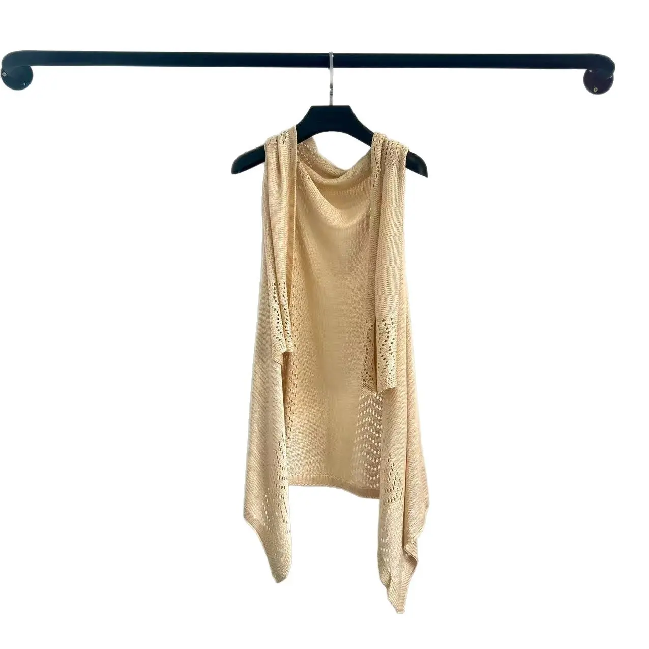 Women's Rainbow Stripe Print Crochet Open Front Cape Shawl, Casual Knitwear Top for Daily Wear, Fashion Accessories for Women & Girls, Knitting Women's Rainbow Stripe Print Crochet Open Front Cape Shawl, Casual Knitwear Top for Daily Wear, Fashion Accessories for Women & Girls, Knitting