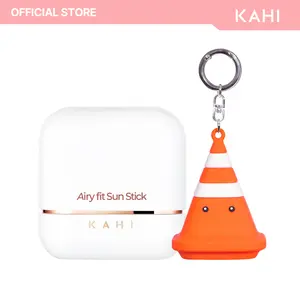 KAHI Sun Stick + Keyring (Rubber Cone) - Official Product Triple Functional Broad Spectrum Face Sunscreen Stick - Waterproof, Sweatproof & Sandproof - Ultra-Lightweight & Non-Greasy Sun Shield - Korean Skin Care 0.49 oz