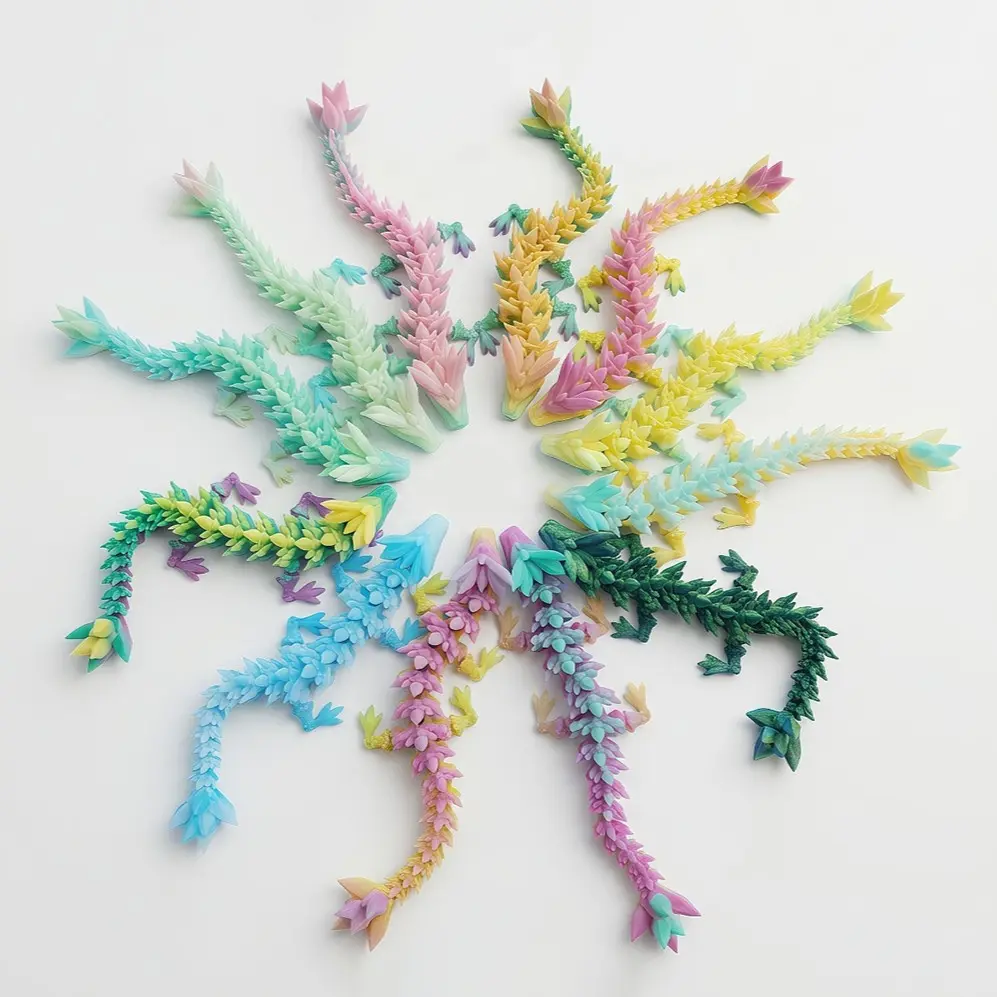 Crystal Dragon Ornament, 1pc/5pcs/10pcs, 3D Printed Decorative Piece, Home Decor Ornaments, Perfect Gift for Christmas & Holidays, Ideal for Home Decoration, Decoration Items
