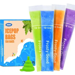 150 Disposable Ice Popsicle Mold Bags (8x2"), BPA-Free, Freezer Pop Bags for DIY Ice Pop, Yogurt Tubes, Fruit Popsicle