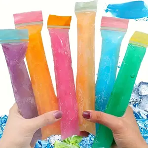 50/100 Pack Disposable Freezer Bags Colorful Reusable Ice Cube Storage Bags for Cocktails Drinks Party Supplies Summer Essentials