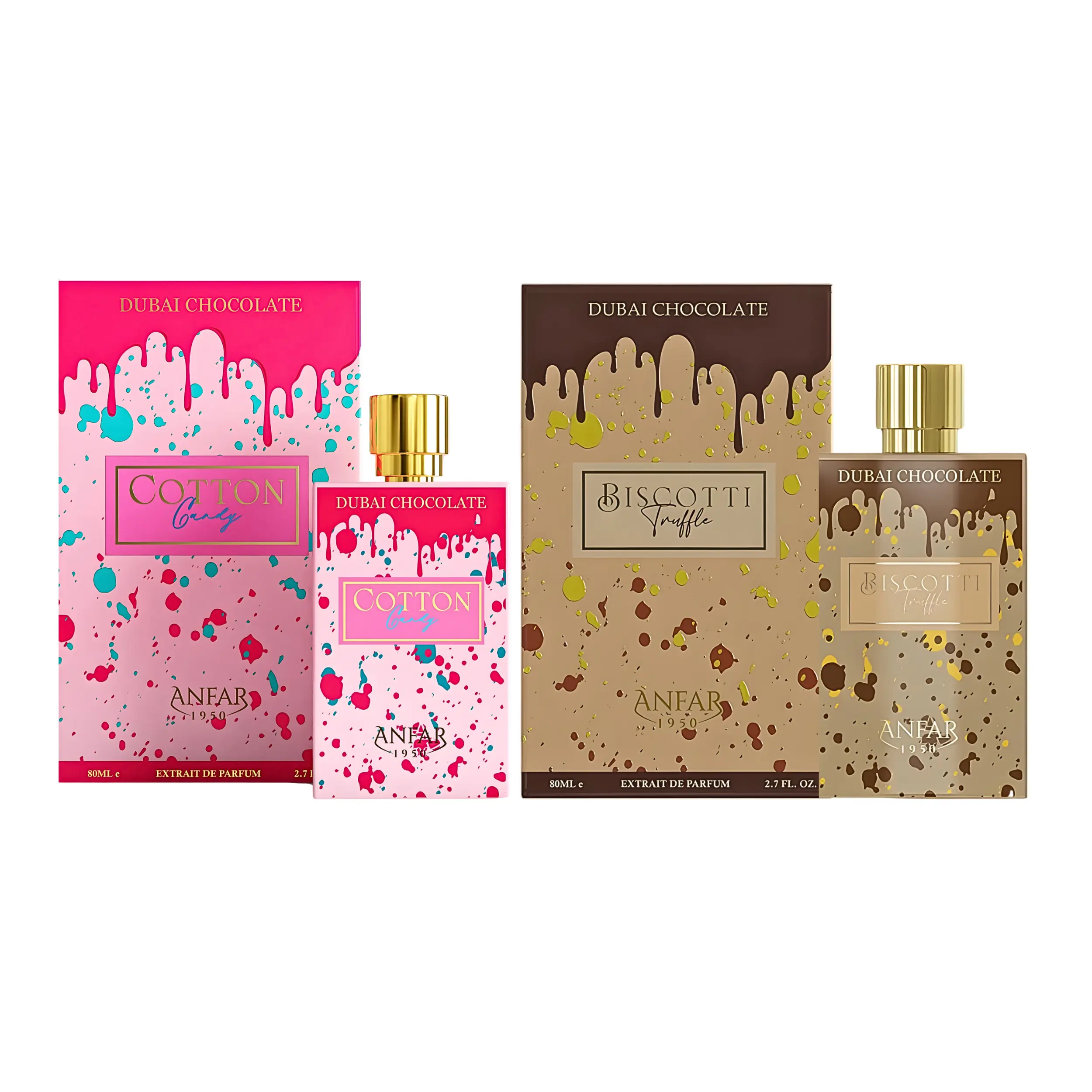 Anfar Dubai Cotton Candy & Biscotti Truffle Extrait De Parfum Limited Edition EDP Duo Set - 2.7 fl oz Unisex Gourmand Perfume Spray with Vanilla Scents (Beauty & Personal Care, Fragrance), Unisex Fragrance, Adults