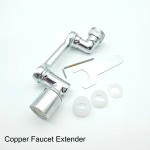 Copper Rotating Faucet Water Filter Extender, Full Control Rotation, Kitchen & Bathroom Sink Accessory, Dual Mode Splash Protection