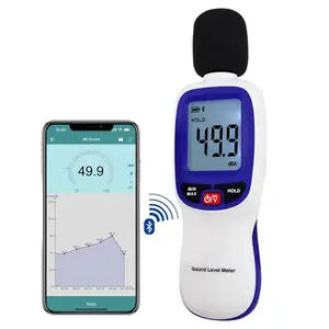Bluetooth Sound Meter with Data Logging 30-130dBA Noise Level Tester for Smartphone App Recording 4-digit LCD Display 20000 Data Points